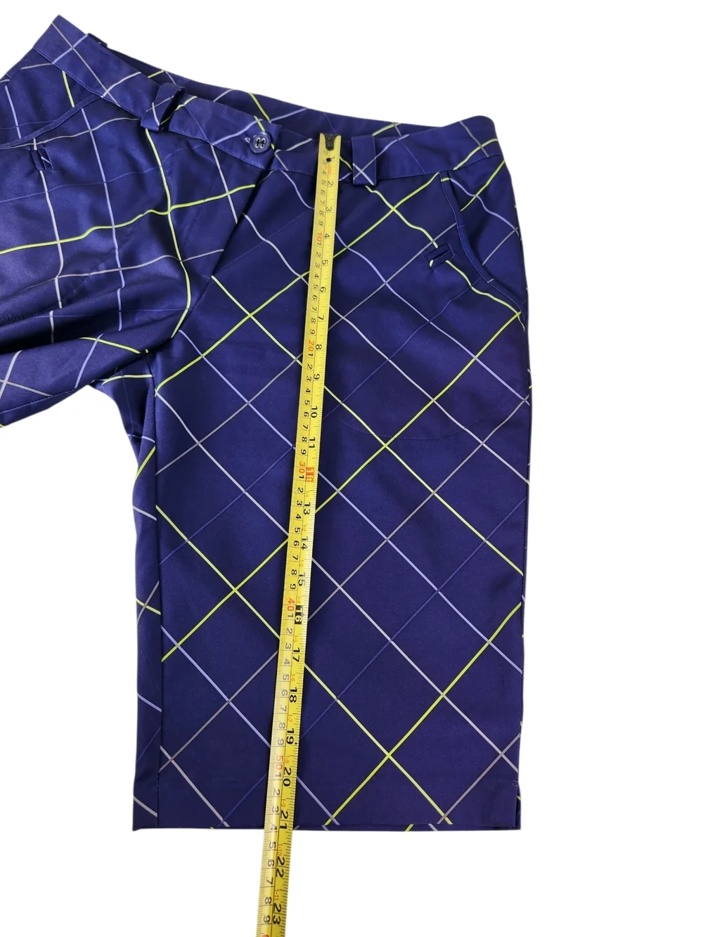 Nike Golf Shorts Women’s 10 Med Dri Fit Mid Rise Bermuda Golf Short Purple Plaid